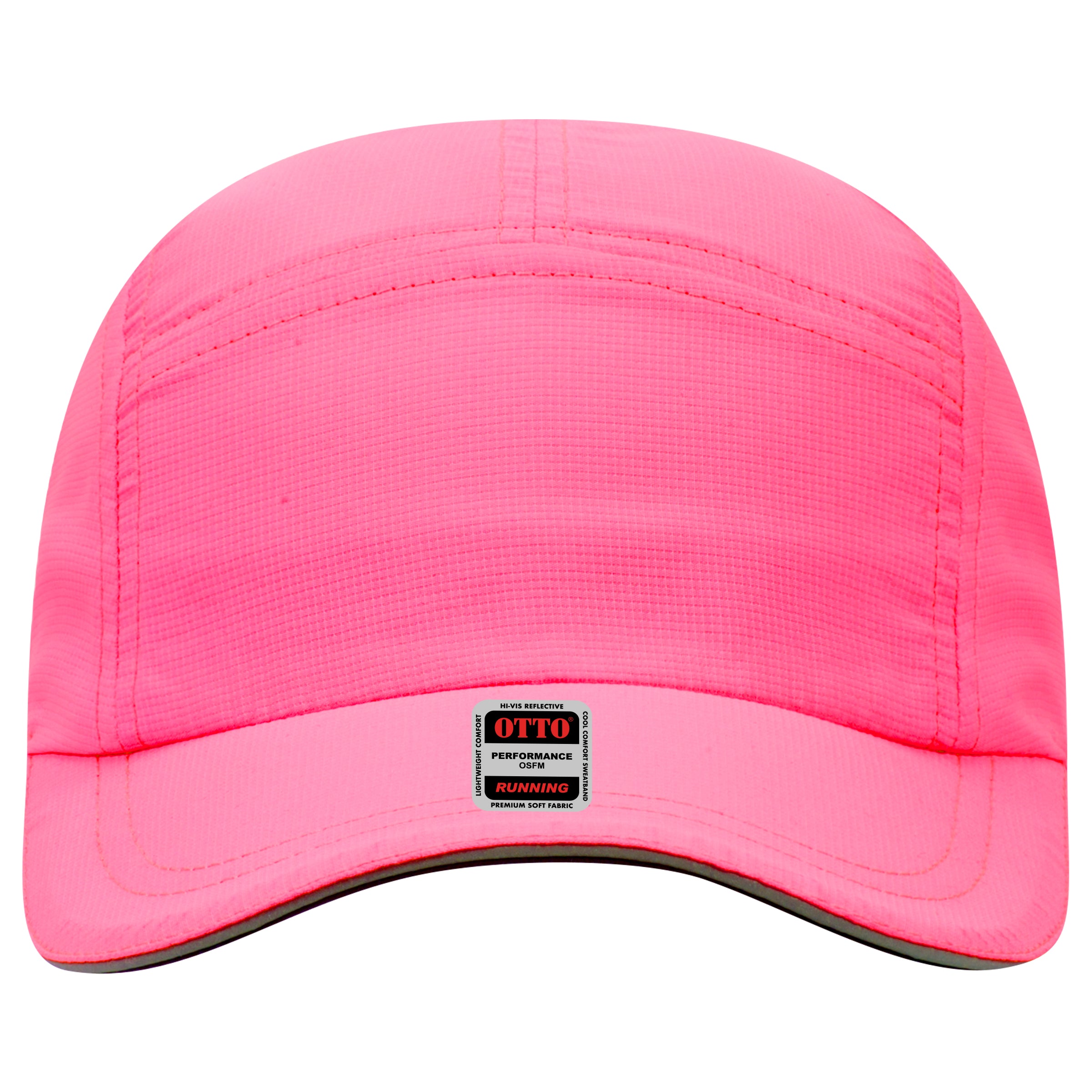 OTTO CAP Reflective 5 Panel Running Hat OTTO 133-1252 Otto Cap 089 - N. Pink OSFM - Adult