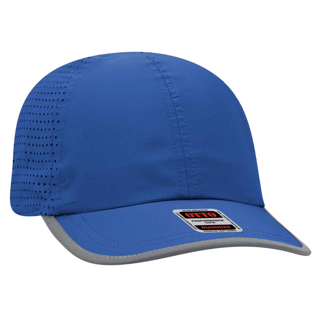 OTTO CAP Reflective 6 Panel Running Hat OTTO 133-1258 Otto Cap 001 - Royal OSFM - Adult