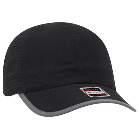 OTTO CAP Reflective 6 Panel Running Hat OTTO 133-1258 Otto Cap 003 - Black OSFM - Adult