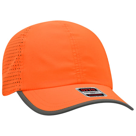 OTTO CAP Reflective 6 Panel Running Hat OTTO 133-1258 Otto Cap 009 - N. Orange OSFM - Adult