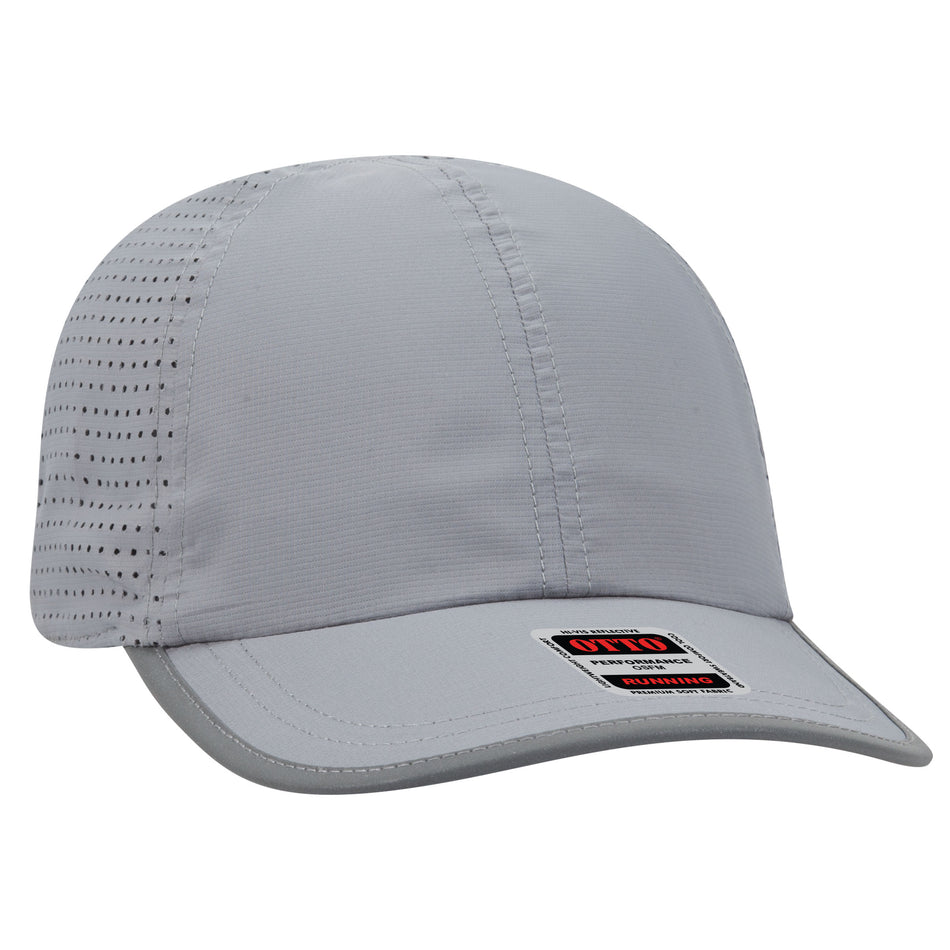 OTTO CAP Reflective 6 Panel Running Hat OTTO 133-1258 Otto Cap 014 - Gray OSFM - Adult