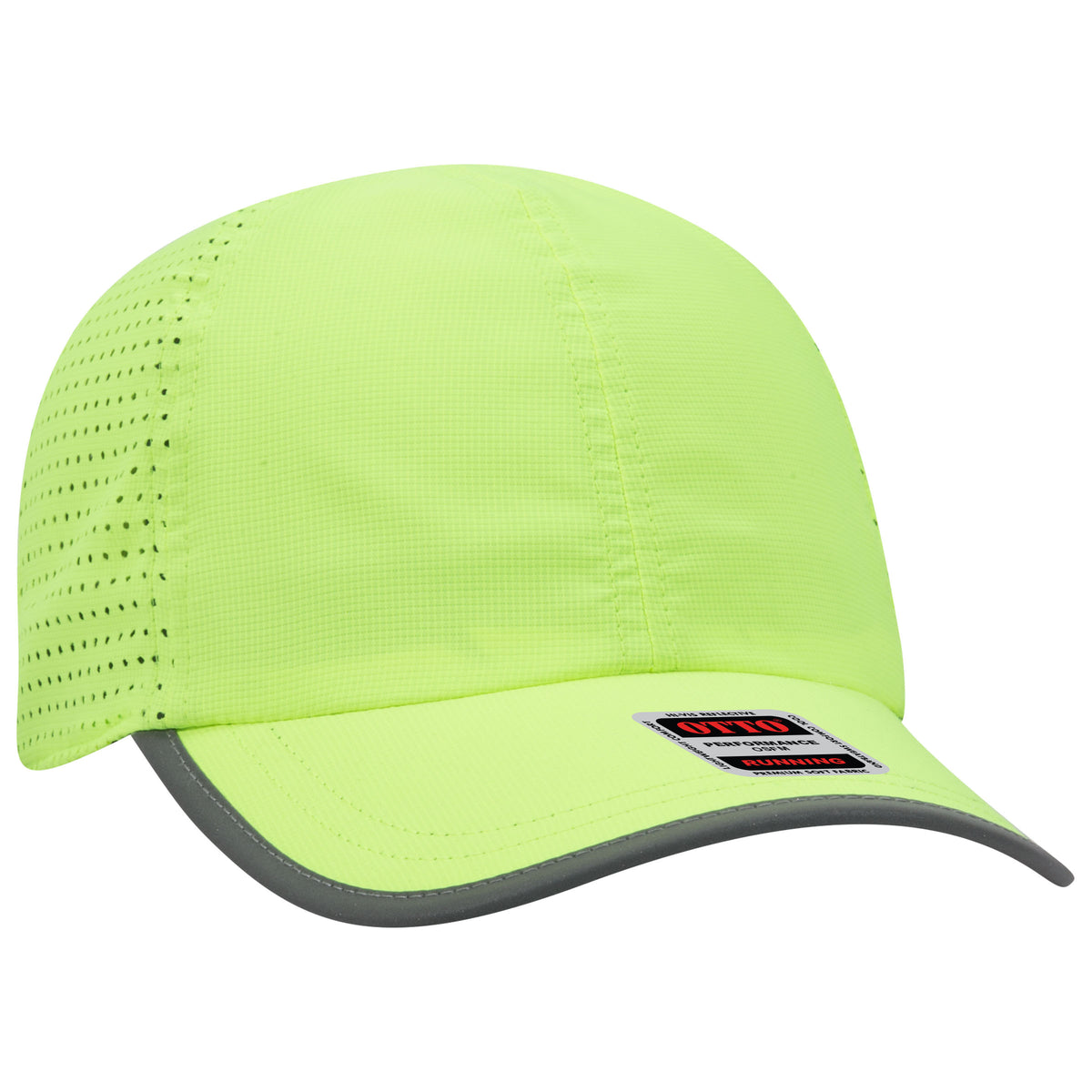 OTTO CAP Reflective 6 Panel Running Hat OTTO 133-1258 Otto Cap 040 - N. Yellow OSFM - Adult