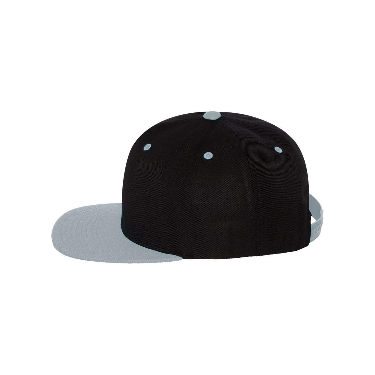 Wool Blend Flat Bill Snapback Cap Joe's USA Black/Silver