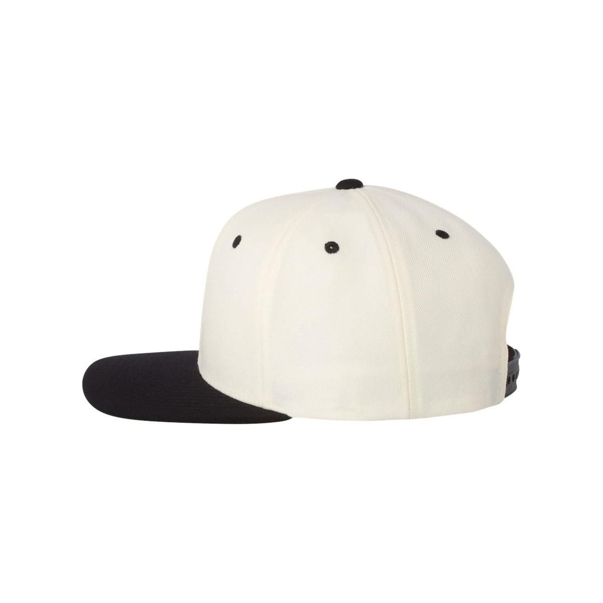 Wool Blend Flat Bill Snapback Cap Joe's USA Natural/Black
