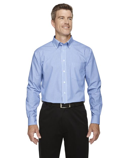 Joe's USA Men's Crown Collection® Banker Stripe Woven Dress Shirt
