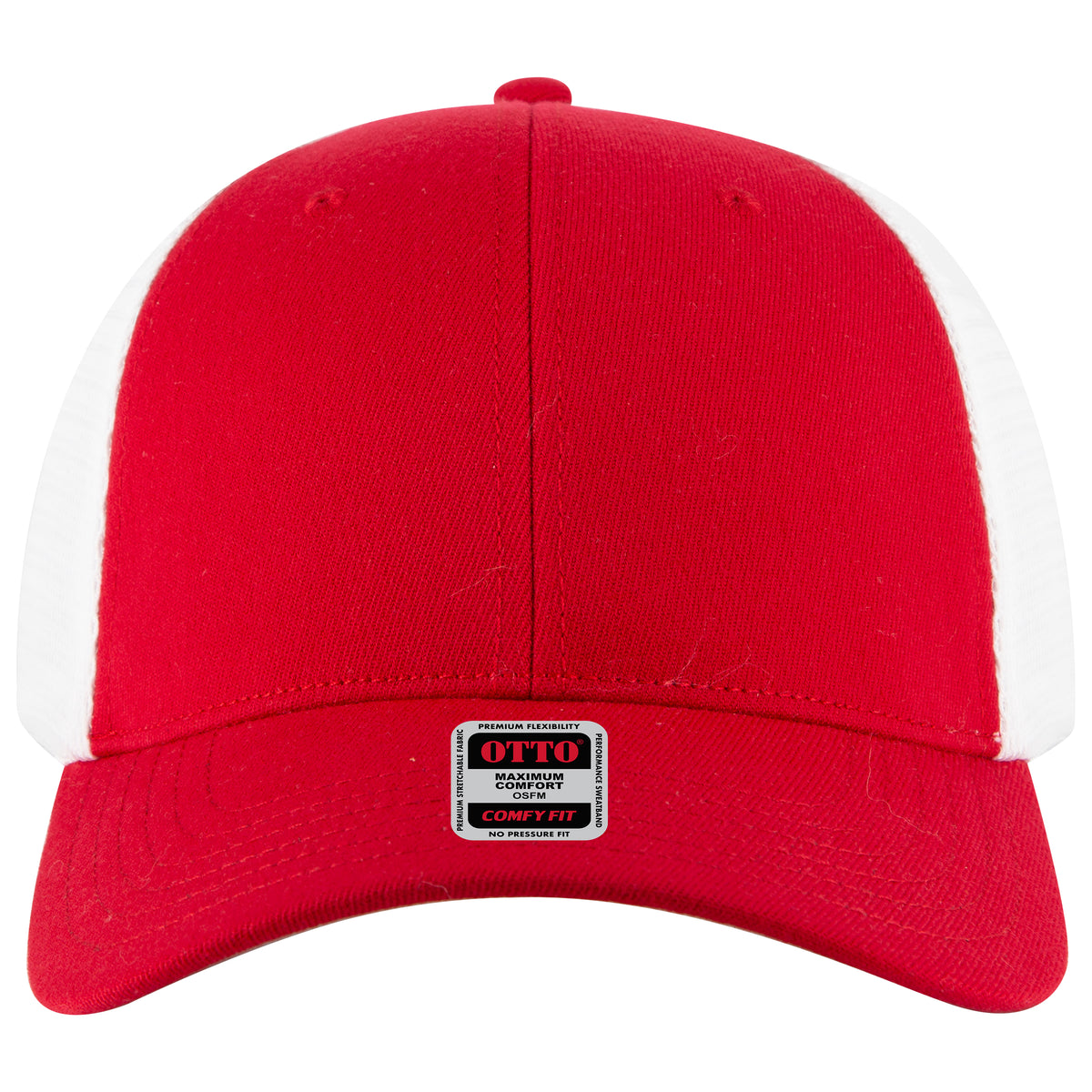 OTTO CAP "OTTO FLEX" 6 Panel Low Profile Mesh Back Trucker Hat OTTO 135-1 Otto Cap 0216 - Red/Wht L/XL