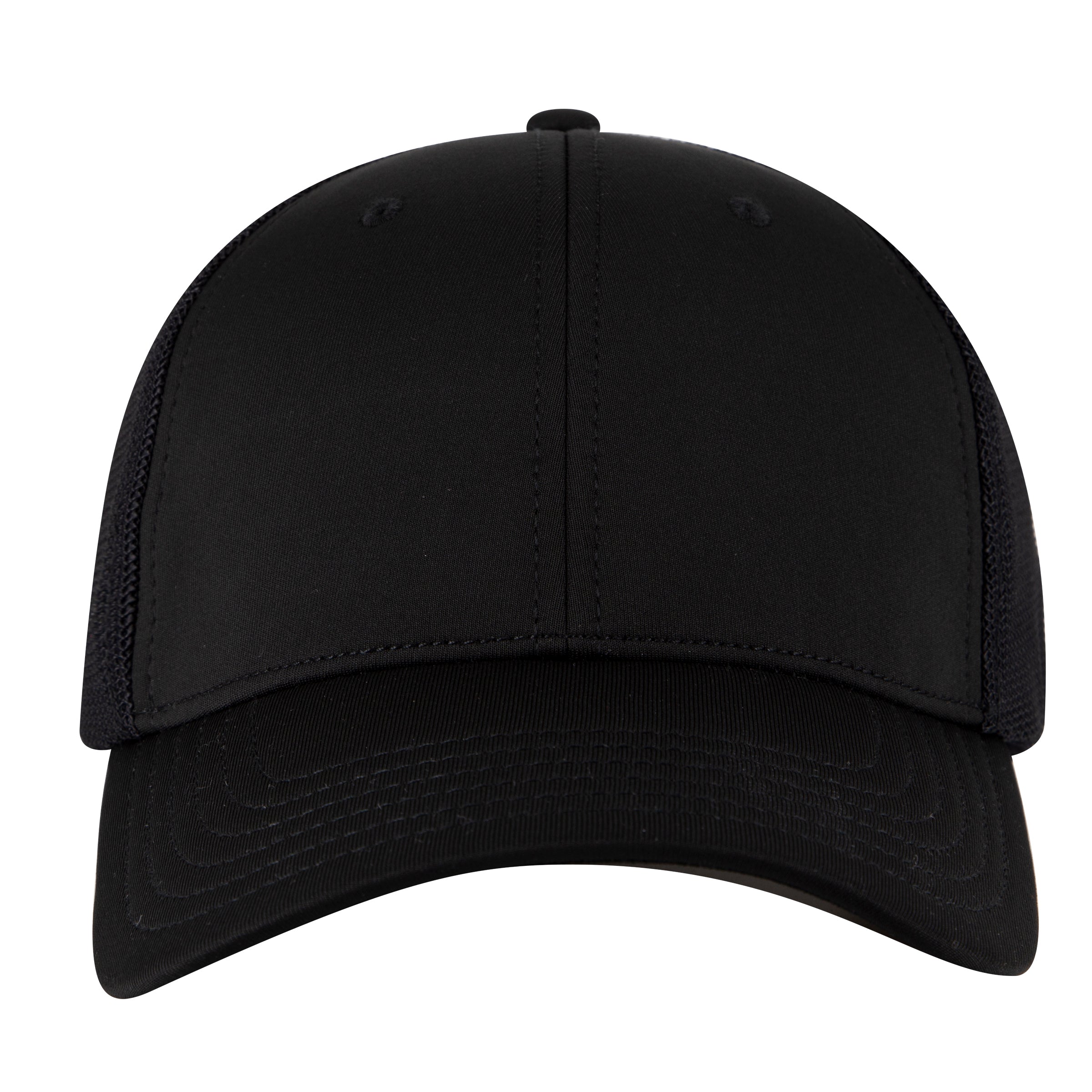 OTTO CAP "OTTO FLEX" 6 Panel Low Profile Mesh Back Trucker Hat OTTO 135-1230 Otto Cap 003A - Black S/M