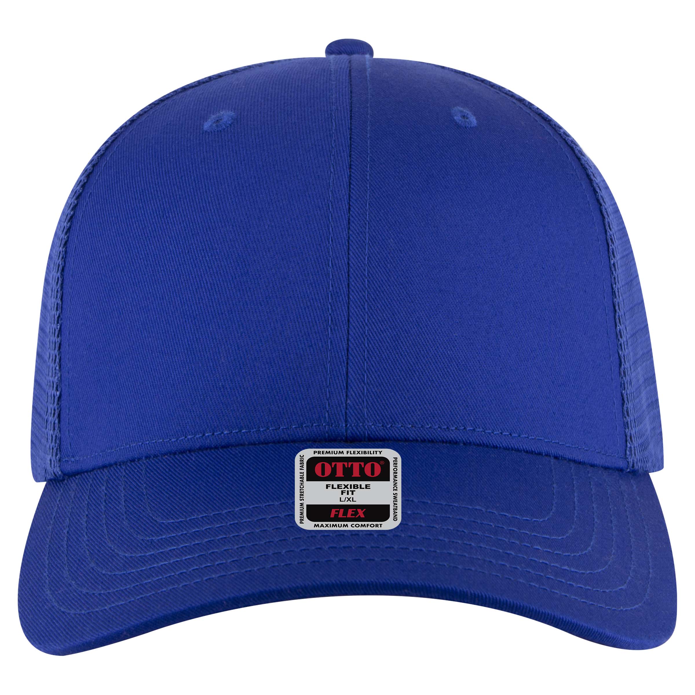 OTTO CAP "OTTO FLEX" 6 Panel Low Profile Mesh Back Trucker Hat OTTO 135-2 Otto Cap 001 - Royal L/XL