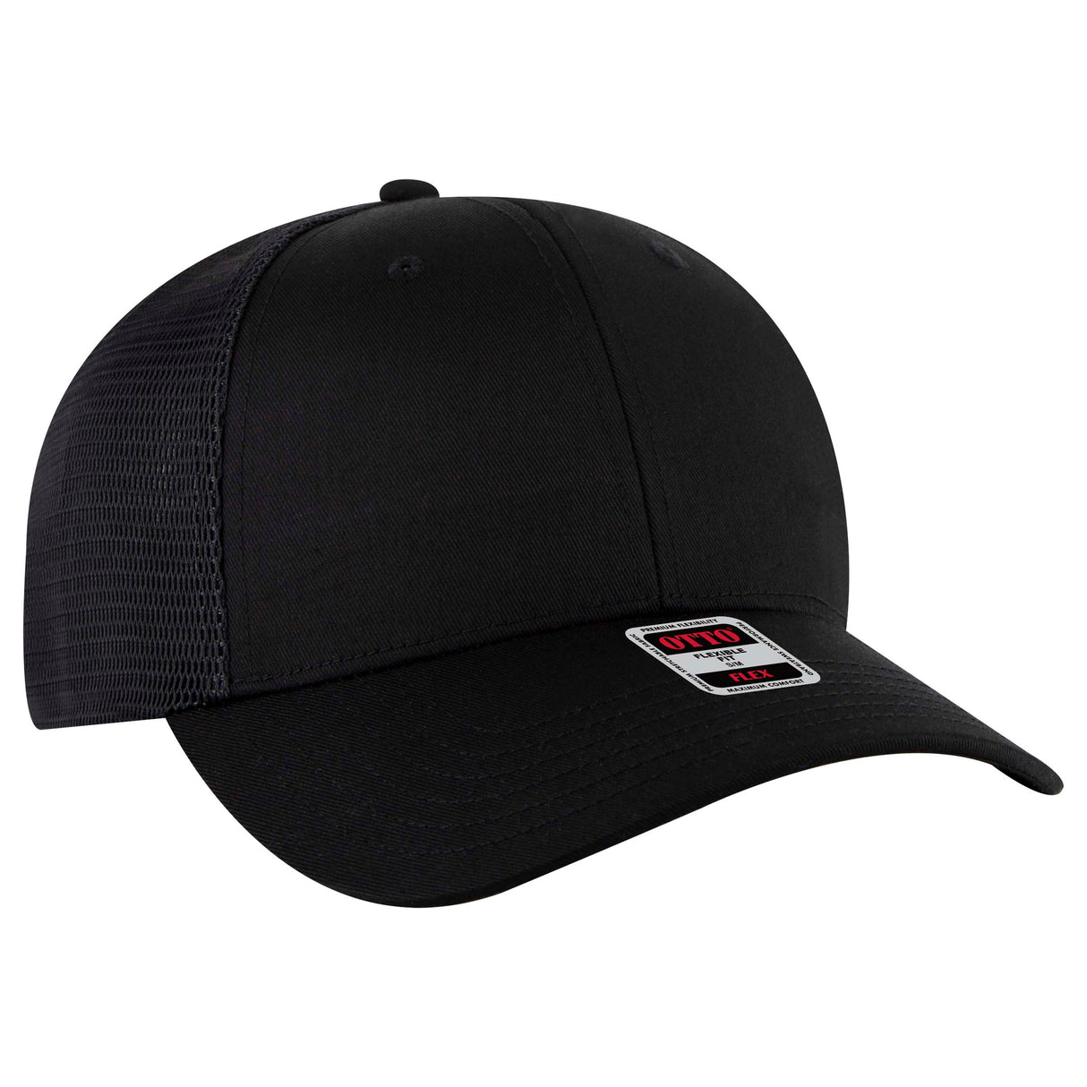OTTO CAP® OTTO FLEX® Fitted 6 Panel Low Profile Mesh Back Trucker Hat OTTO 135-2