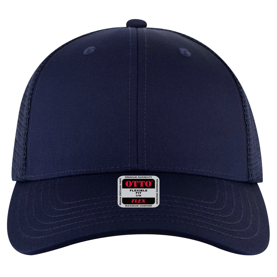 OTTO CAP "OTTO FLEX" 6 Panel Low Profile Mesh Back Trucker Hat OTTO 135-2 Otto Cap 004 - Navy S/M