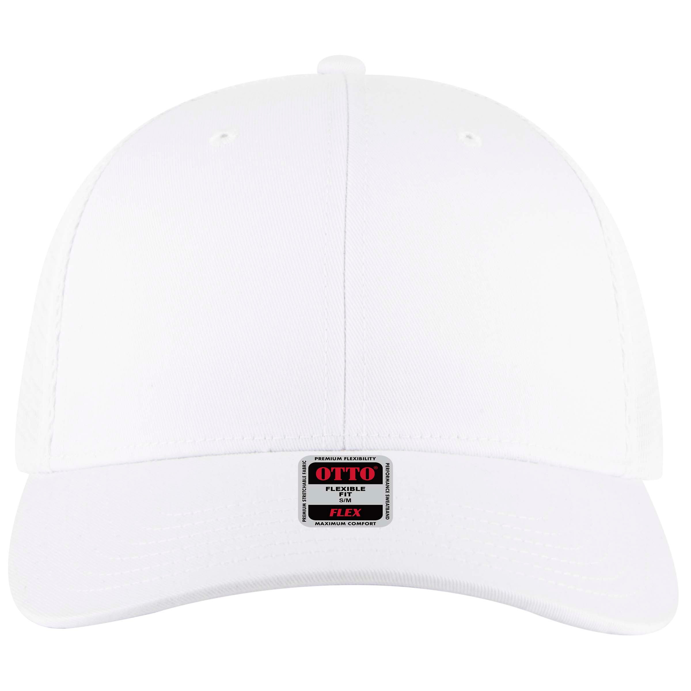 OTTO CAP "OTTO FLEX" 6 Panel Low Profile Mesh Back Trucker Hat OTTO 135-2 Otto Cap 016 - White S/M