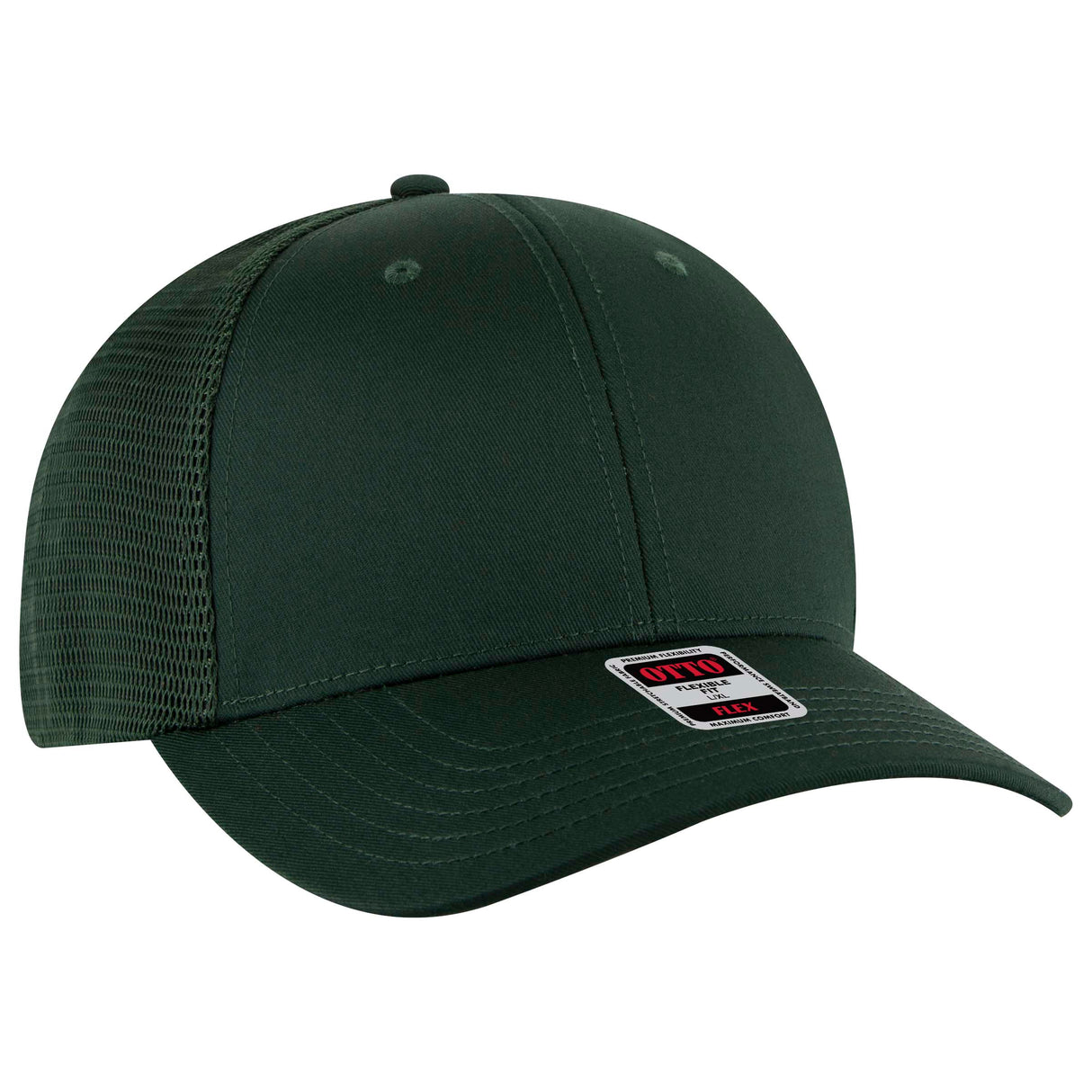 OTTO CAP® OTTO FLEX® Fitted 6 Panel Low Profile Mesh Back Trucker Hat OTTO 135-2