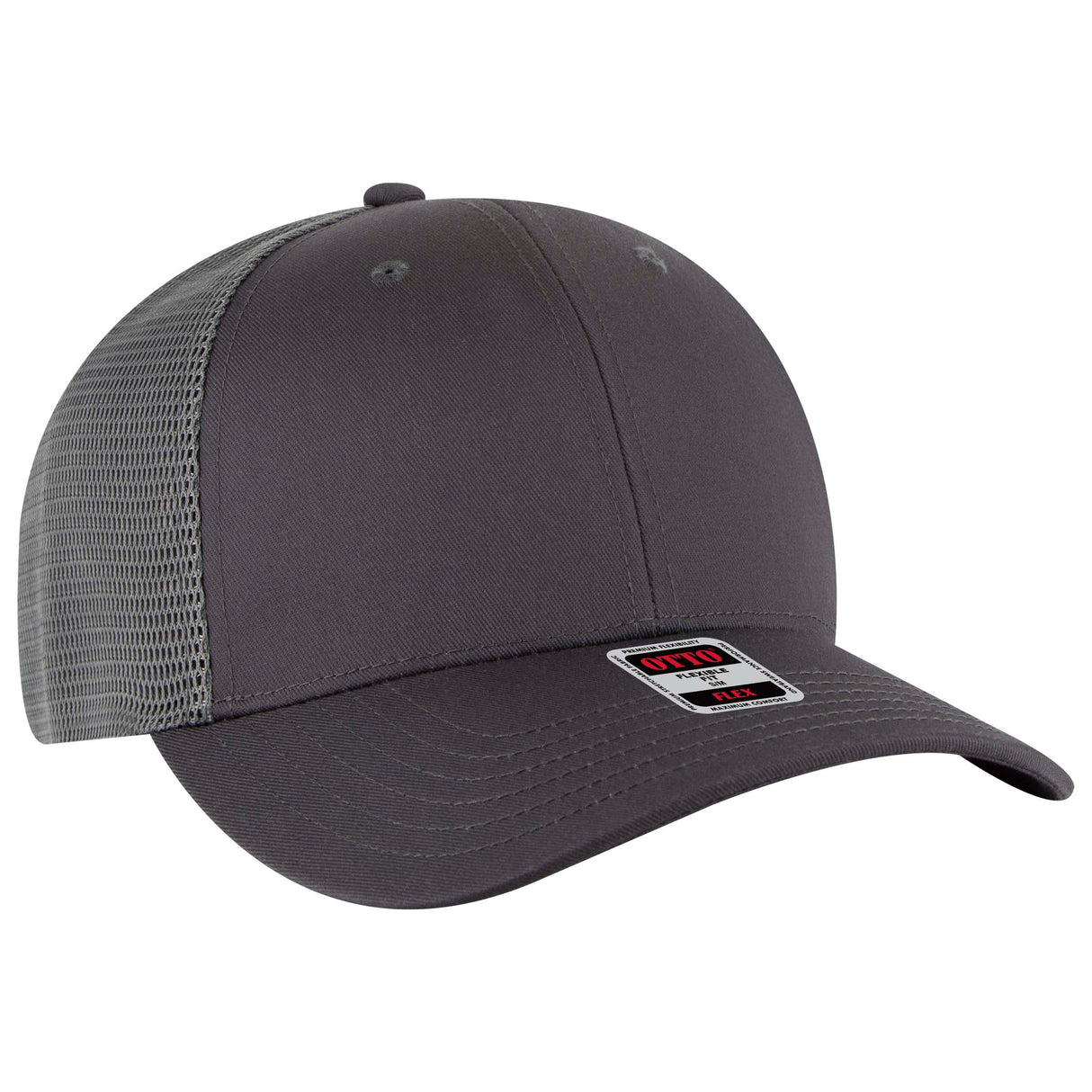 OTTO CAP® OTTO FLEX® Fitted 6 Panel Low Profile Mesh Back Trucker Hat OTTO 135-2