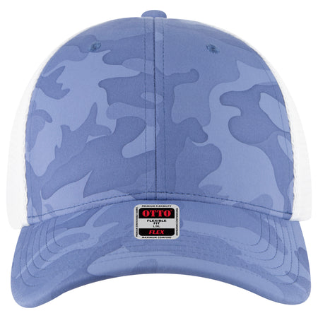 OTTO CAP "OTTO FLEX" 6 Panel Low Profile Mesh Back Trucker Hat OTTO 135-2 Otto Cap 083016 - Cb.Blu/Sk.Blu/Wht S/M