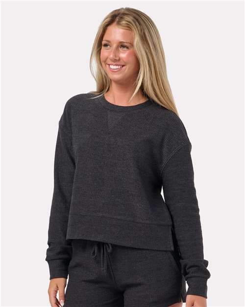 Boxercraft Women's Ribbed Knit Cropped Boxy Crew - Boxercraft BW5102