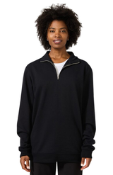 Royal Apparel 13558 Unisex Fleece Quarter Zip - Black