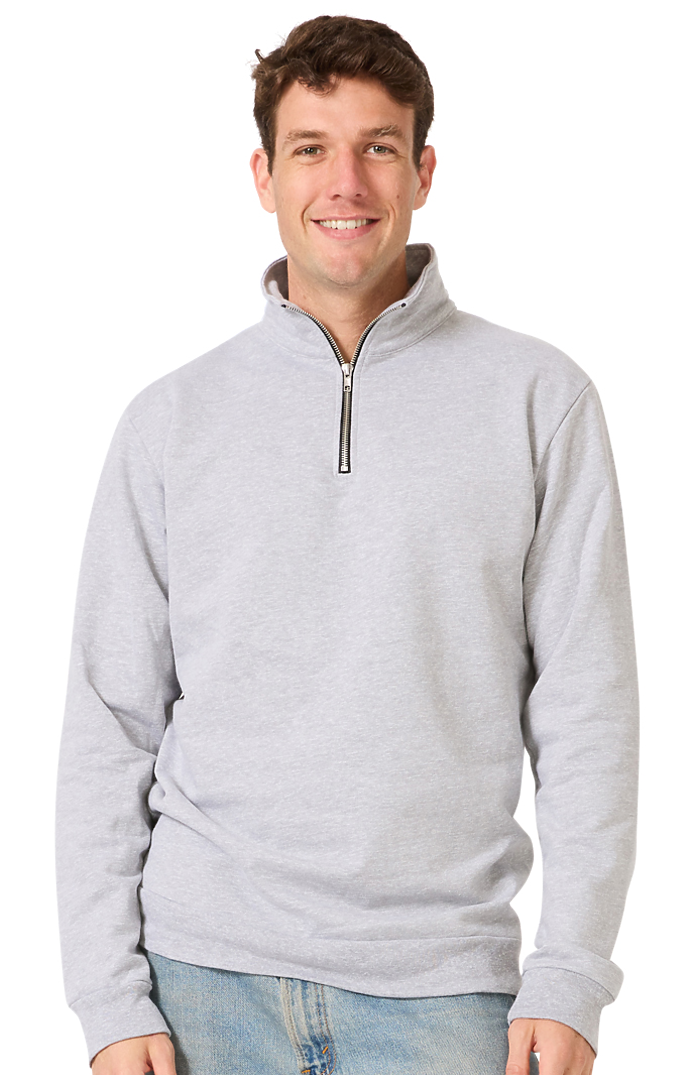 Royal Apparel 13558 Unisex Fleece Quarter Zip - Heather Grey