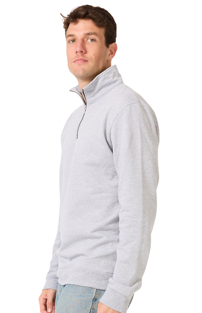 Royal Apparel 13558 Unisex Fleece Quarter Zip - Heather Grey