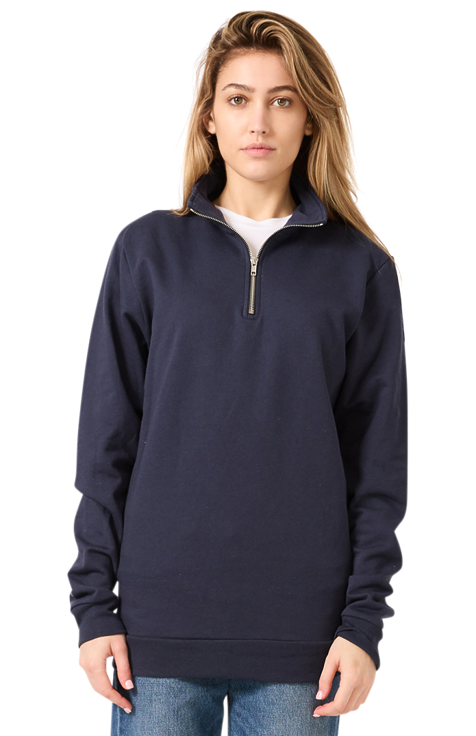 Royal Apparel 13558 Unisex Fleece Quarter Zip - Navy