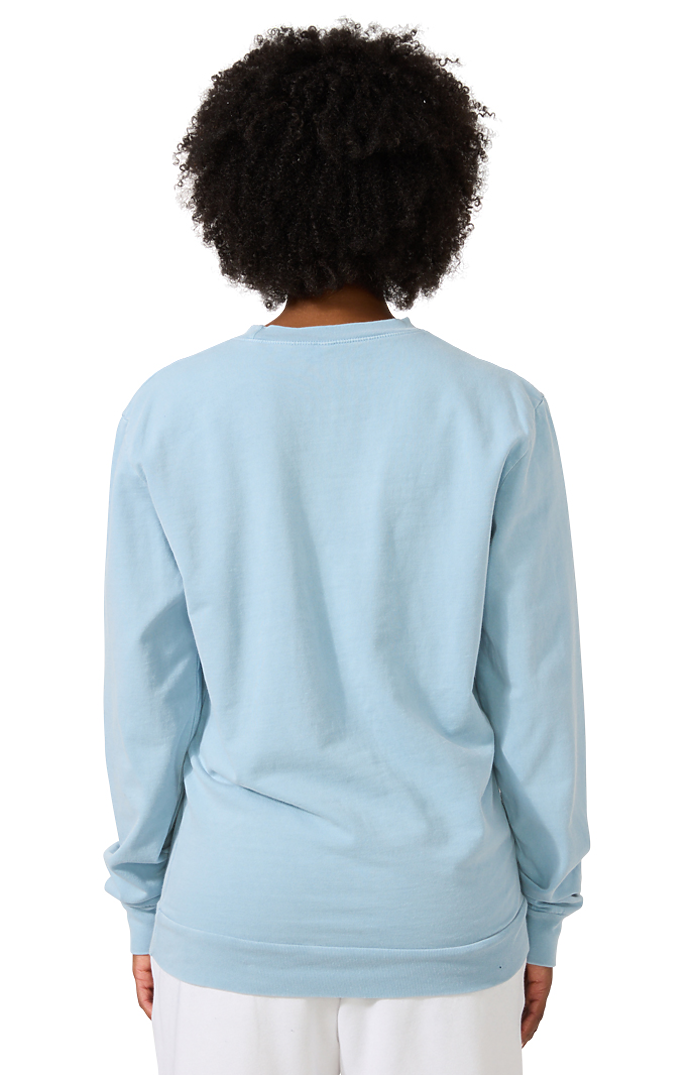 Royal Apparel 13559PD Unisex Vintage Pigment Dyed Fleece Crew Sweatshirt - Bluestone