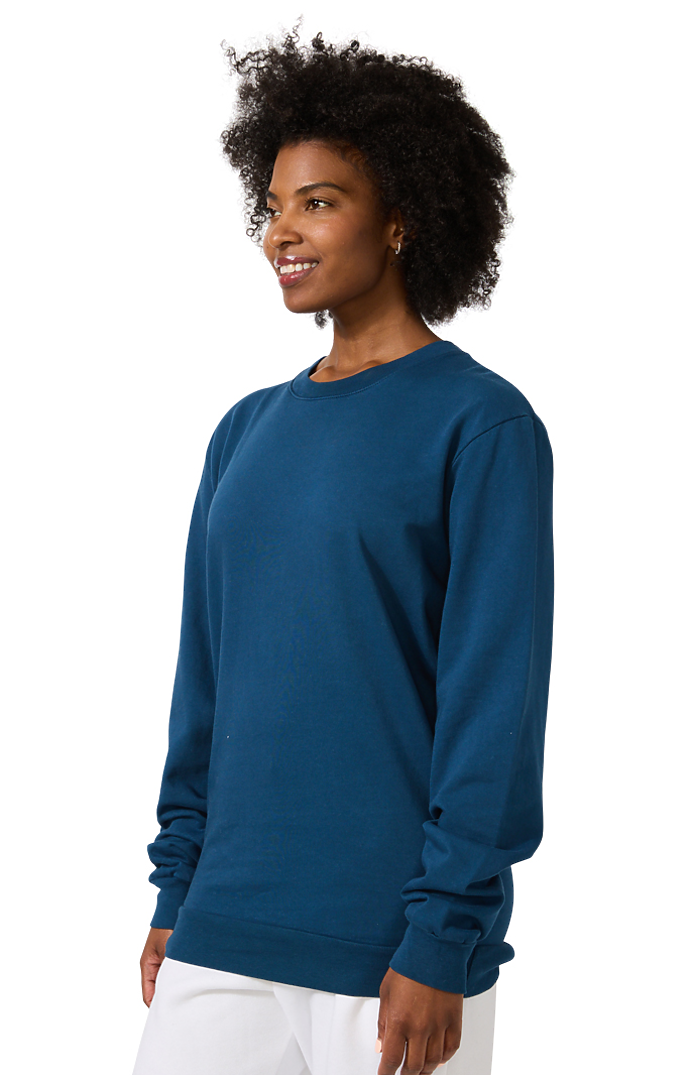 Royal Apparel 13559PD Unisex Vintage Pigment Dyed Fleece Crew Sweatshirt - Blue Steel
