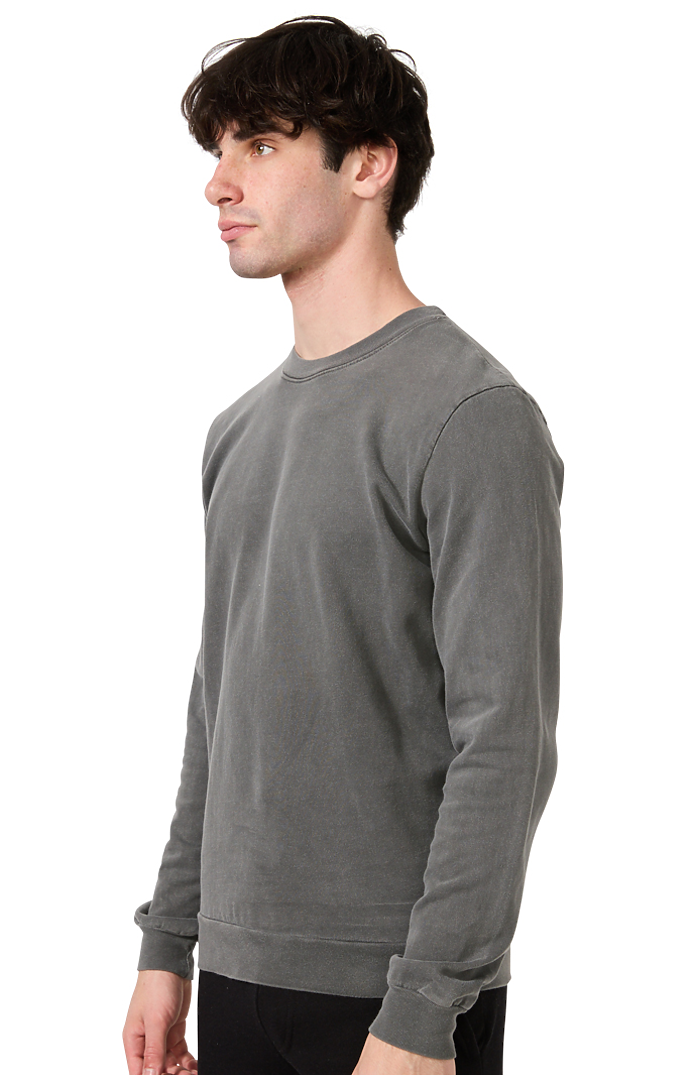 Royal Apparel 13559PD Unisex Vintage Pigment Dyed Fleece Crew Sweatshirt - Charcoal