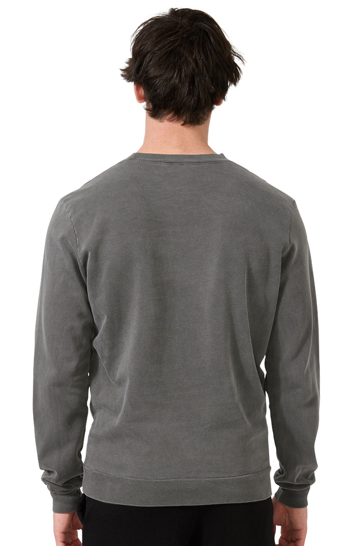 Royal Apparel 13559PD Unisex Vintage Pigment Dyed Fleece Crew Sweatshirt - Charcoal