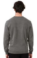 Royal Apparel 13559PD Unisex Vintage Pigment Dyed Fleece Crew Sweatshirt - Charcoal