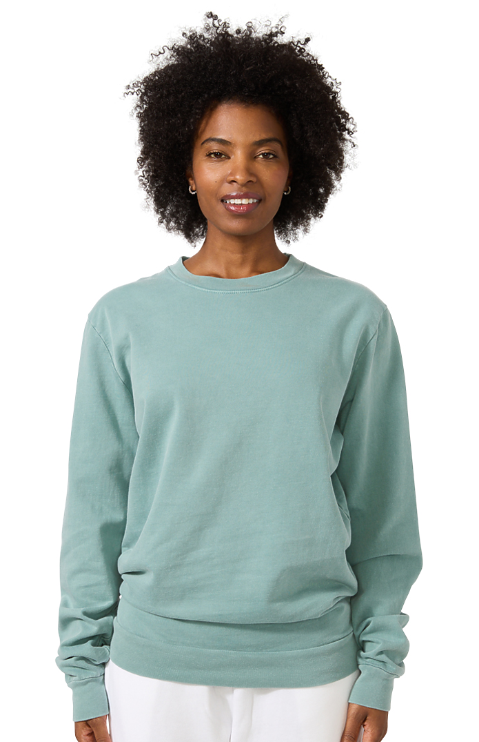 Royal Apparel 13559PD Unisex Vintage Pigment Dyed Fleece Crew Sweatshirt - Fern