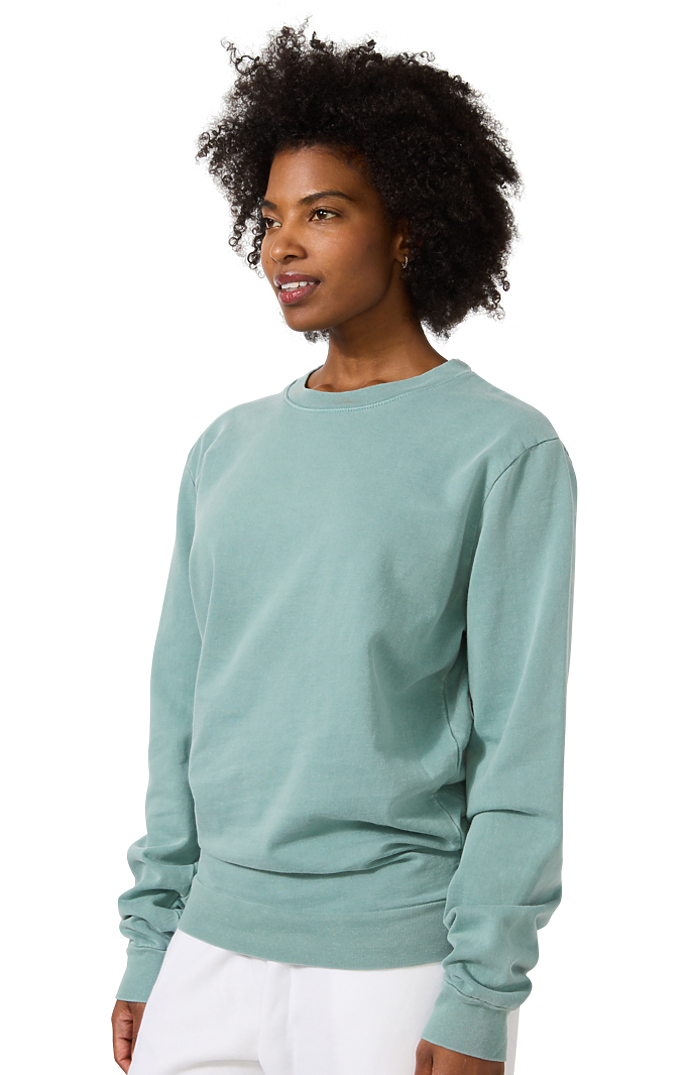 Royal Apparel 13559PD Unisex Vintage Pigment Dyed Fleece Crew Sweatshirt - Fern