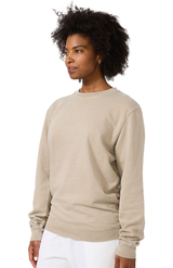 Royal Apparel 13559PD Unisex Vintage Pigment Dyed Fleece Crew Sweatshirt - Khaki