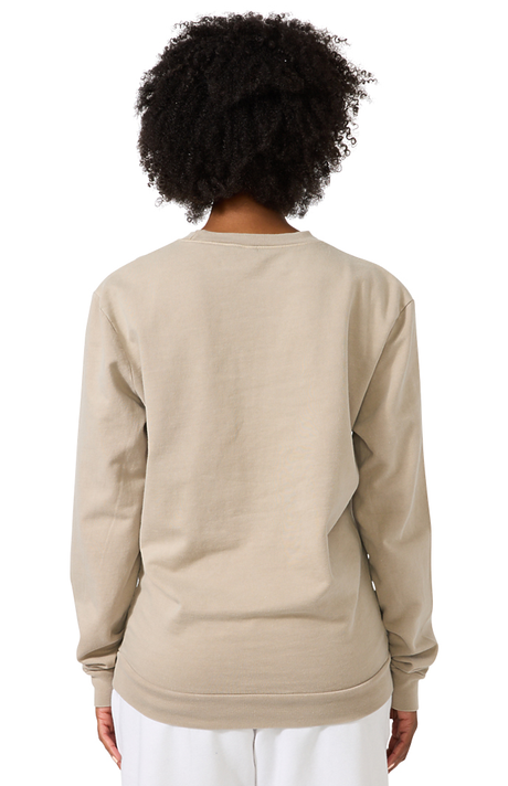 Royal Apparel 13559PD Unisex Vintage Pigment Dyed Fleece Crew Sweatshirt - Khaki