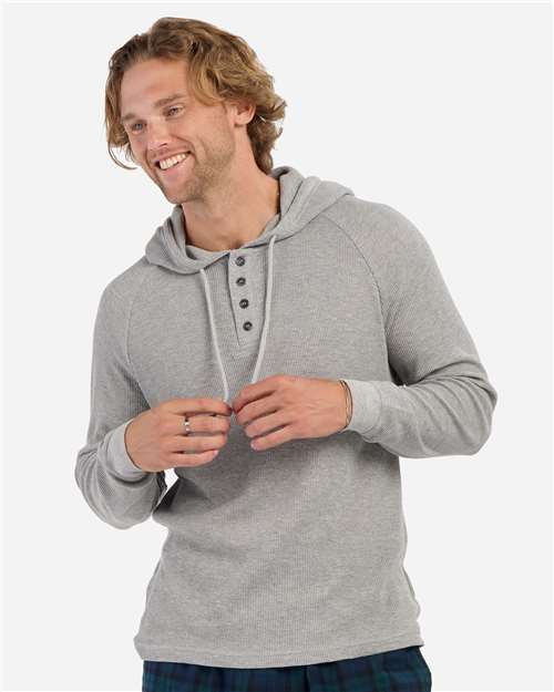 Boxercraft Unisex Waffle Knit Pullover Hooded Long Sleeve T-Shirt - Boxercraft BM3702
