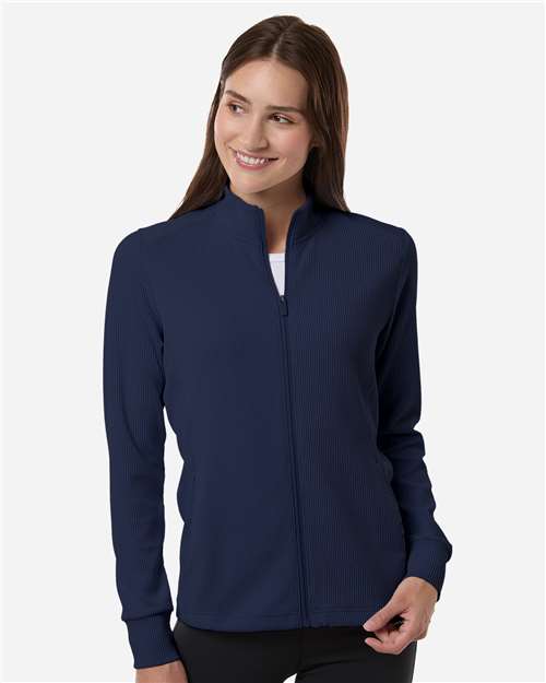 Adidas A1015 Women's Performance Textured Full-Zip Jacket Classic Style Edition Series