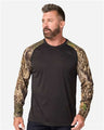 RealTree RT3104 Unisex Realtree® Performance Colorblocked Long Sleeve T-Shirt Wholesale