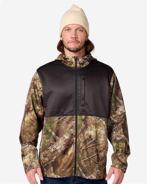 Joe's USA Unisex Realtree® Performance Colorblocked Full-Zip Hooded Sweatshirt