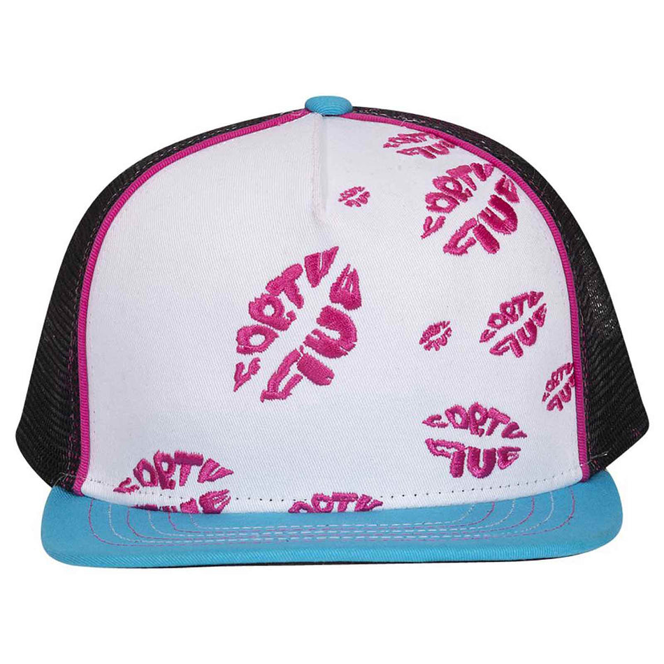 Forty 5 Lips Corner Flip Pro Baseball Cap OTTO 137-986 Otto Cap 971603 - Aqua/Wht/Blk OSFM - Adult