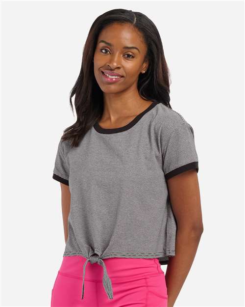 Boxercraft Women's Striped Tie Front T-Shirt - Boxercraft BW2107