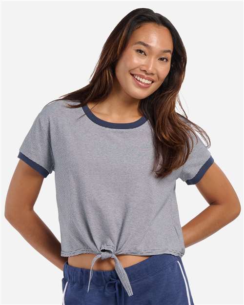 Boxercraft Women's Striped Tie Front T-Shirt - Boxercraft BW2107