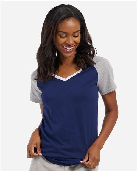 Boxercraft Women's Colorblocked V-Neck T-Shirt - Boxercraft BW2204