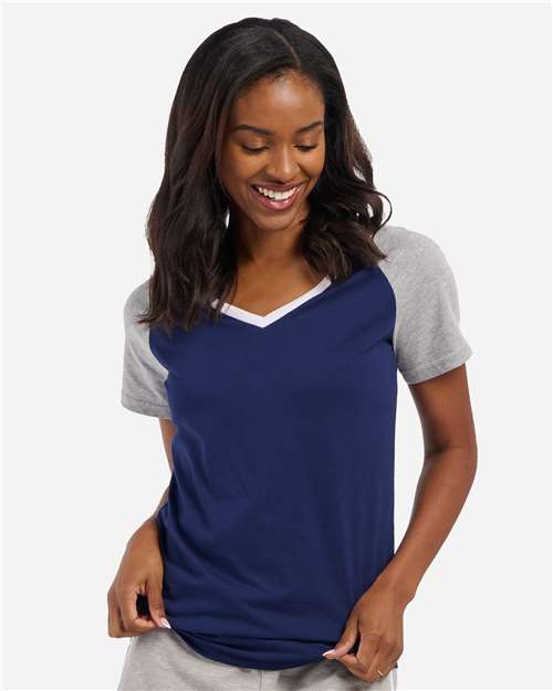 Boxercraft Women's Colorblocked V-Neck T-Shirt - Boxercraft BW2204