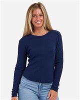 Boxercraft Women's Waffle Knit Baby Long Sleeve T-Shirt - Boxercraft BW3103