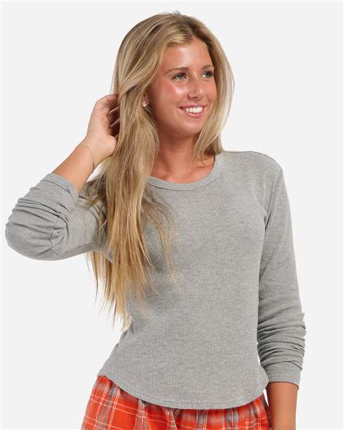 Boxercraft Women's Waffle Knit Baby Long Sleeve T-Shirt - Boxercraft BW3103