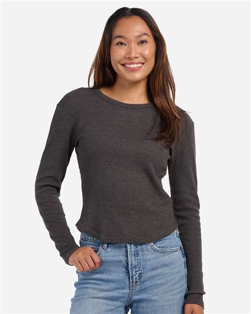 Boxercraft Women's Waffle Knit Baby Long Sleeve T-Shirt - Boxercraft BW3103