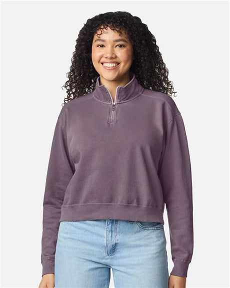 Comfort Colors 1580L Women's Garment-Dyed Mid-Length Quarter-Zip Sweatshirt