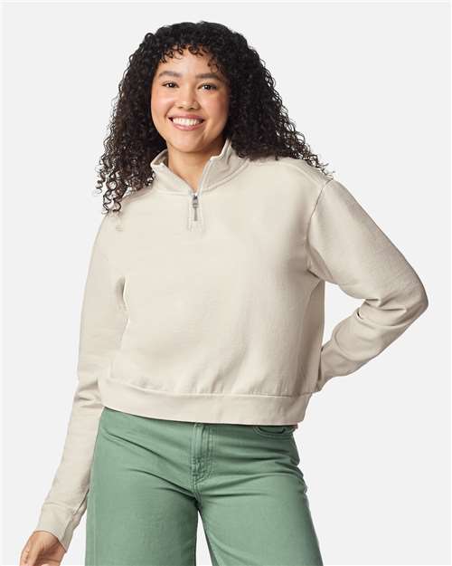 Comfort Colors 1580L Women's Garment-Dyed Mid-Length Quarter-Zip Sweatshirt