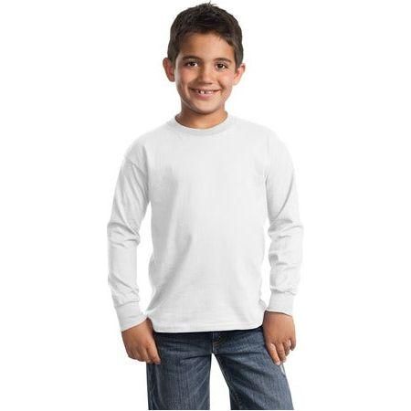 Youth Long Sleeve 100% Cotton T-Shirts Joe's USA X-Small (2-4) White