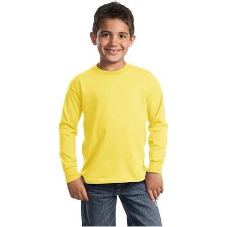 Youth Long Sleeve 100% Cotton T-Shirts Joe's USA X-Small (2-4) Yellow