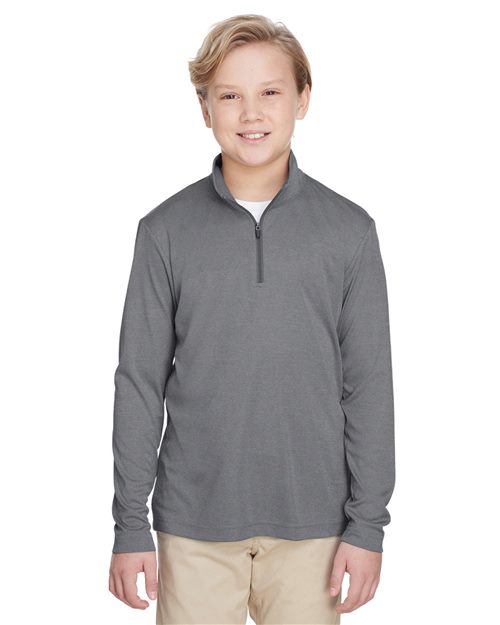Team 365 Youth Zone Sonic Heather Performance Quarter-Zip Pullover - Team 365 TT31HY