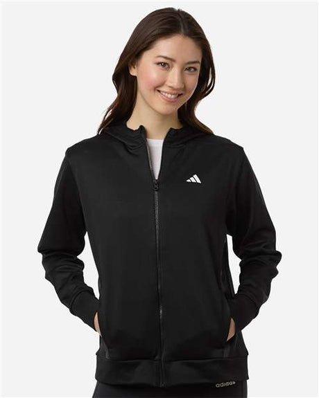 Adidas Women's Game & Go Fleece Full-Zip Hooded Sweatshirt - Adidas AT209